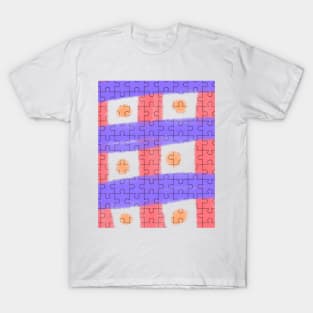 Pink purple puzzle pattern watercolor T-Shirt